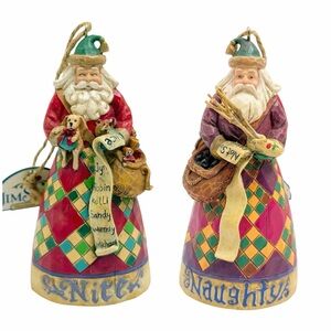 Jim Shore | Naughty or Nice Santa Ornament Double Sided